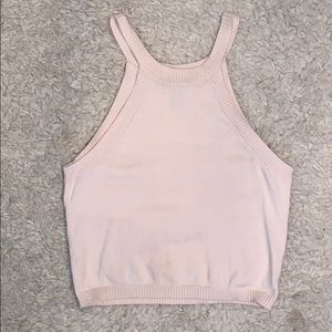 Beige Holter Crop Top